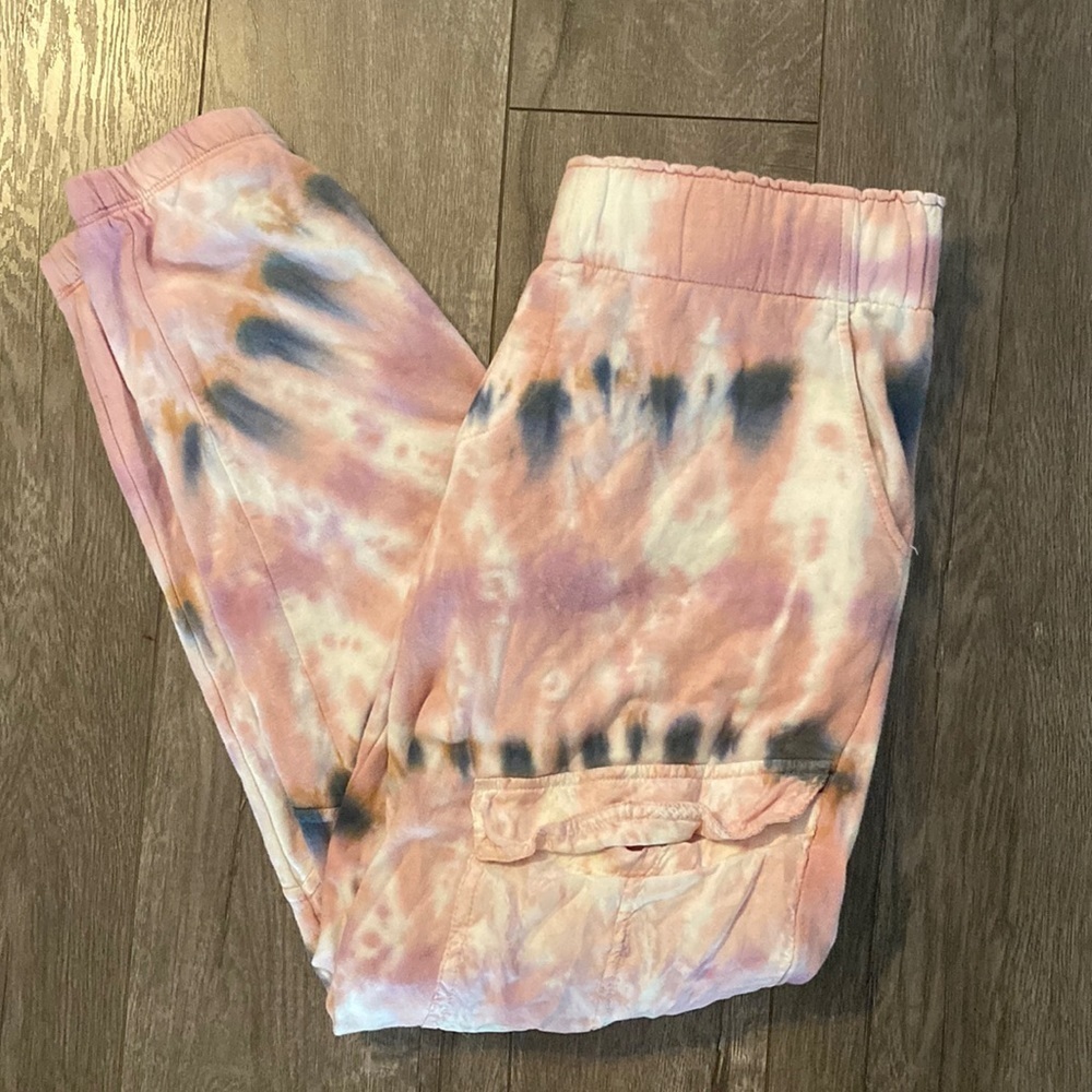 YOUNG FABULOUS & BROKE Pink Tie Dye Joggers  L